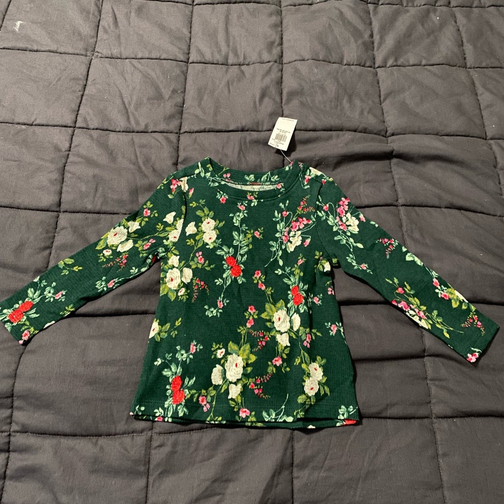 Old Navy Floral Thermal Knit Long Sleeve Top